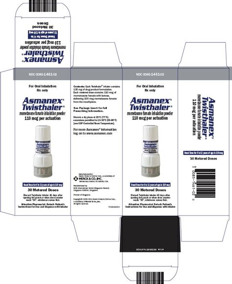 Asmanex - FDA prescribing information, side effects and uses