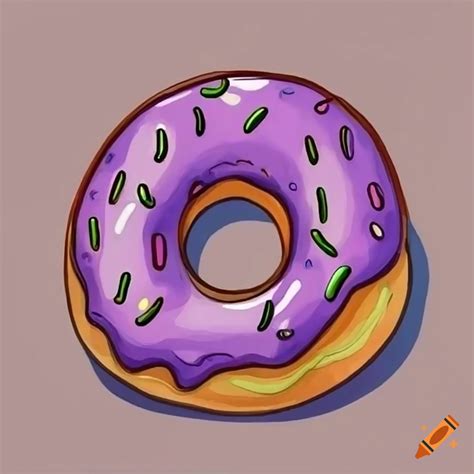 Cute illustration of a donut on Craiyon