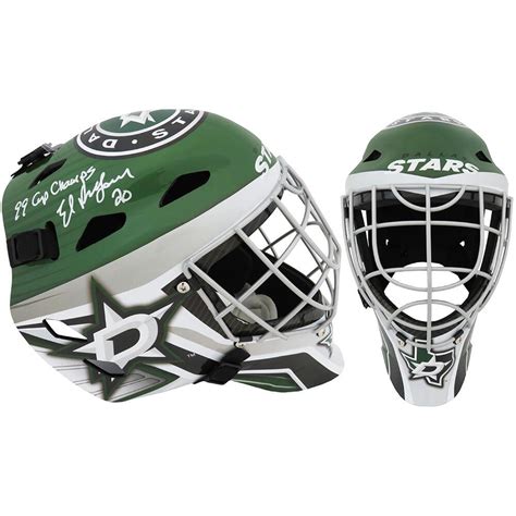 Ed Belfour Signed Stars Full-Size Hockey Goalie Mask Inscribed "99 Cup Champs" (Schwartz ...