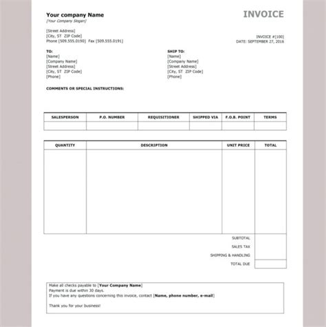 Babysitting Invoice Excel ~ Excel Templates