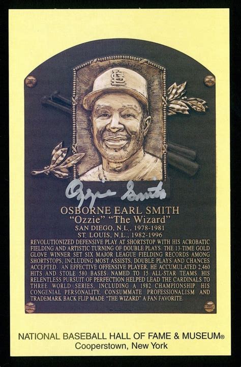 Ozzie Smith Signed Gold Hall of Fame Postcard (MLB) | Pristine Auction