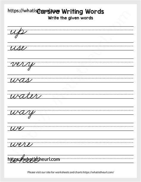 the writing worksheet for handwriting and cursive practice, including two lines