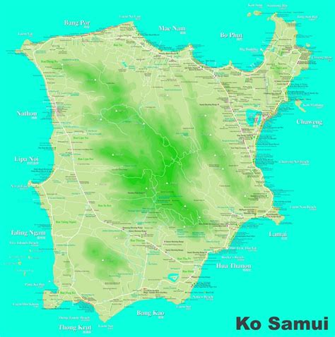 Large detailed tourist map of Koh Samui