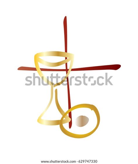 Eucharist Symbol Chalice Host Cross Abstract Stock Vector (Royalty Free ...