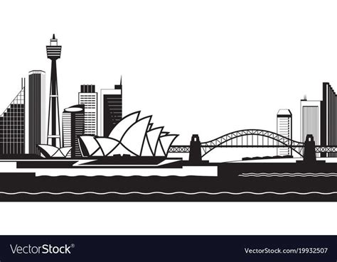 Sydney skyline by day vector image on VectorStock | Sydney skyline ...