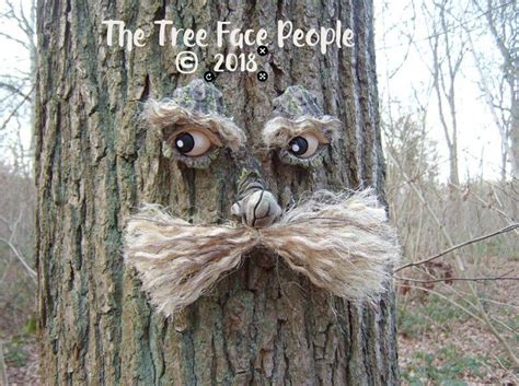 Tree Face Garden decoration, outdoor garden sculpture, statues, ornaments, fun funny faces, yard ...