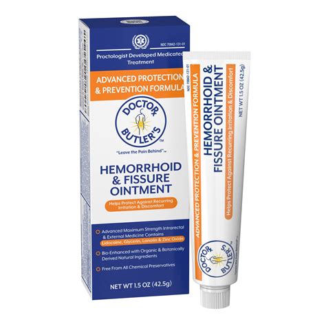 Buy Doctor Butler's Advanced Hemorrhoid & Fissure Ointment – Lidocaine ...