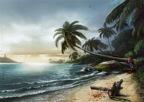 Tropical Beach Art - Dead Island Art Gallery