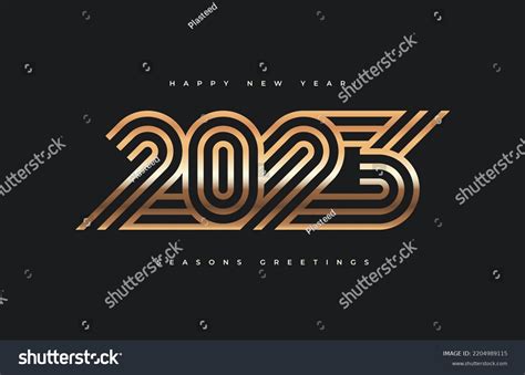 2023 New Year Gold Logo Design Stock Vector (Royalty Free) 2204989115 ...