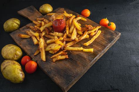 Fresh french fries with ketchup 1741490 Stock Photo at Vecteezy