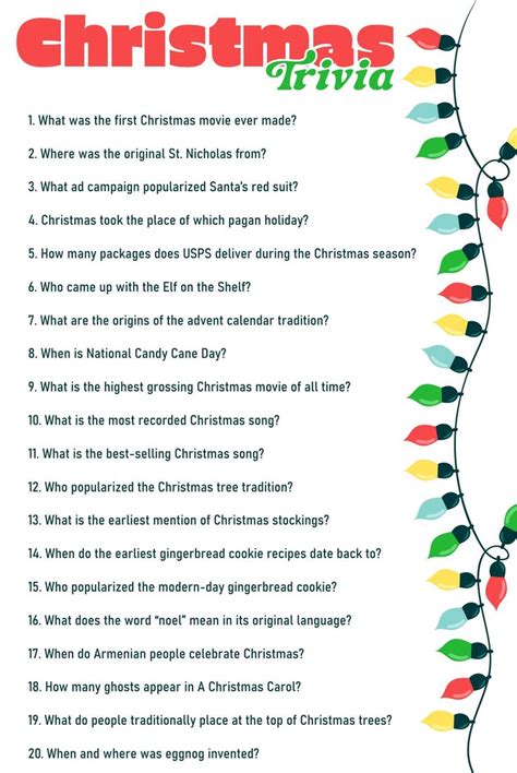 a christmas trivia with lights on it and question marks in the bottom ...