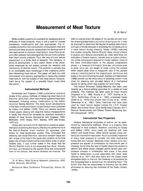 Measurement of Meat Texture | PDF | Deformation (Engineering) | Fracture