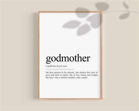 Godmother Definition Print Godmother Gift Gifts for - Etsy Ireland