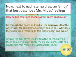 Carol Ann Duffy - Mrs Midas | Teaching Resources