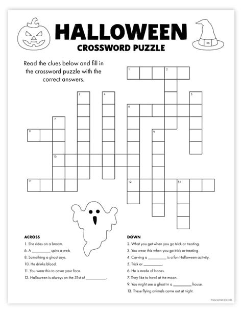 Halloween Printable Crossword Puzzles - Printable Word Searches