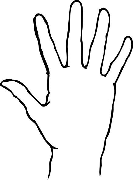 Hand outline, Hand clipart, Outline