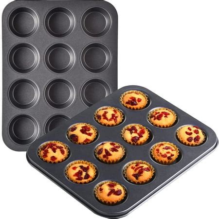 Muffin Pan Nonstick 12-Cup 2 Pack Egg Patty Mold Whoopie Pie Baking ...