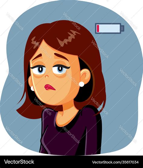 Tired woman feeling exhausted and sleepy Vector Image