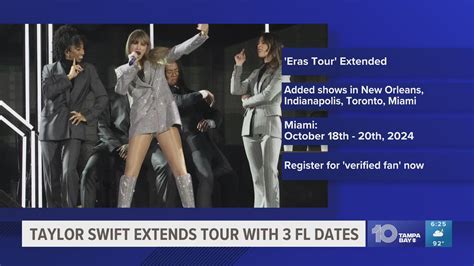 Taylor Swift extends 'Eras Tour' with 3 new Florida dates | wtsp.com