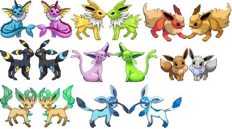 shiny eeveelutions | Pokemon eevee, Pokemon eevee evolutions, Shiny eevee