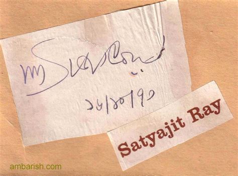 ambarish.com: Autograph: Satyajit Ray