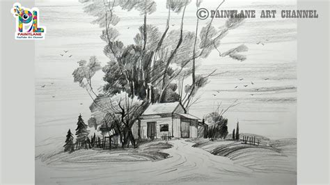 Learn Pencil Landscape Art | Pencil Shading and Drawing - YouTube