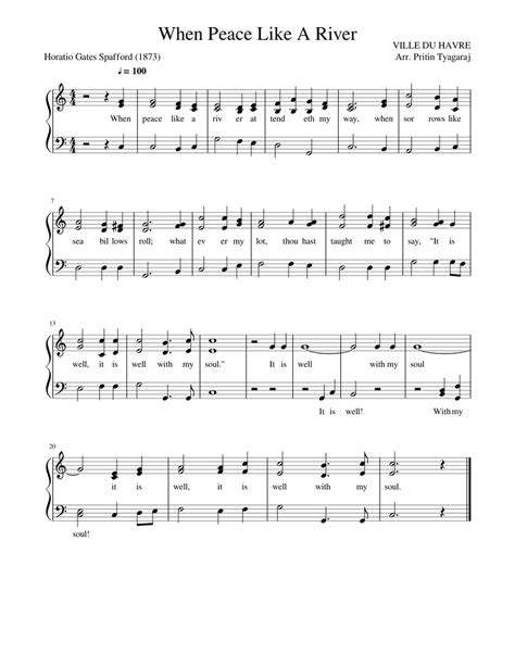 When Peace Like A River (Simplified for Beginners) Sheet music for Piano | Download free in PDF ...