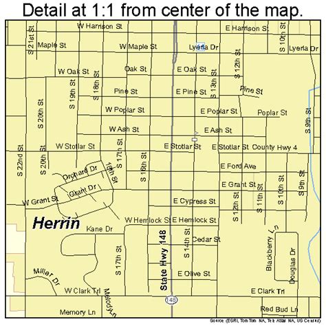 Herrin Illinois Street Map 1734358