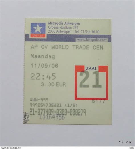 Tickets d'entrée - BELGIUM (2006) Kinepolis Antwerpen - Used Ticket.