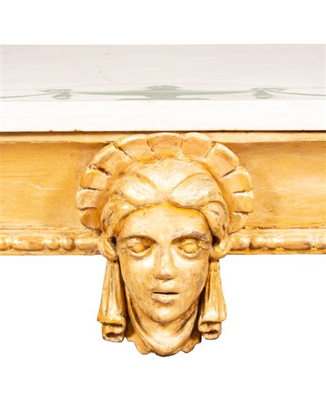 Irish Regency Giltwood And Faux Painted Console Table For Sale at 1stDibs