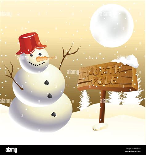 Snowman at North pole Stock Vector Image & Art - Alamy