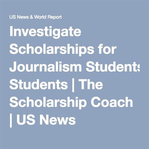 Investigate Scholarships for Journalism Students | The Scholarship ...