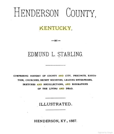 Ohio County, Kentucky History: Henderson County