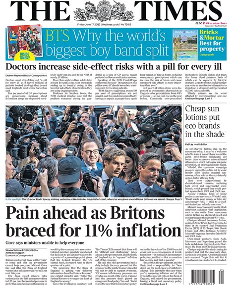 Newspaper headlines: Warnings of 'pain ahead' with inflation to hit 11% - BBC News