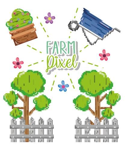 Farm pixel cartoons 635405 Vector Art at Vecteezy