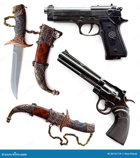 Guns and knives stock image. Image of cold, collection - 30741779