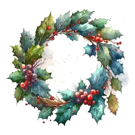 Premium Vector | Watercolor christmas wreath watercolor for banner ...