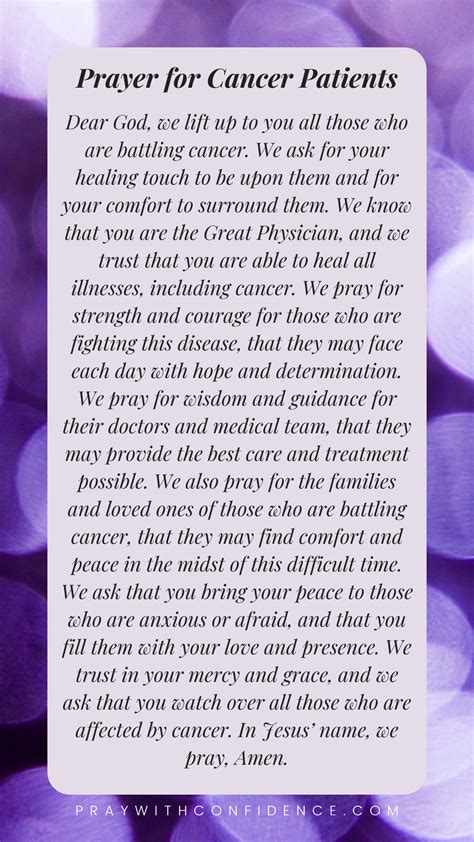 Prayer for Cancer Patients - Pray With Confidence