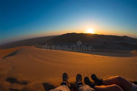 Colorful Sunset Over the Namib Desert, Namibia, Africa. Scenic Sand ...