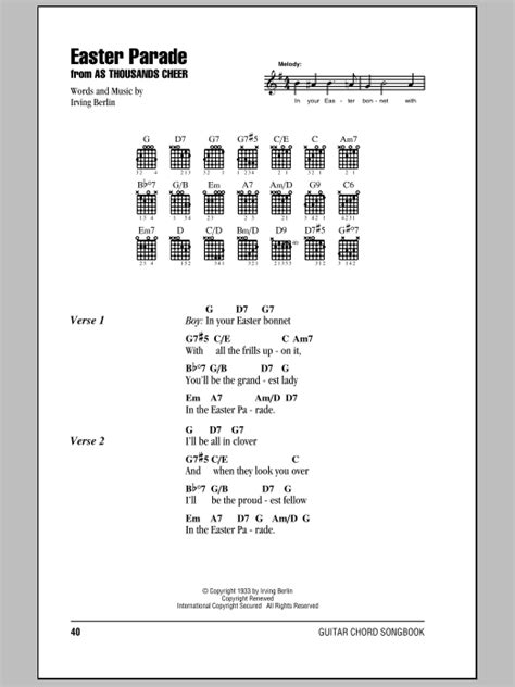 Easter Parade by Irving Berlin - Guitar Chords/Lyrics - Guitar Instructor