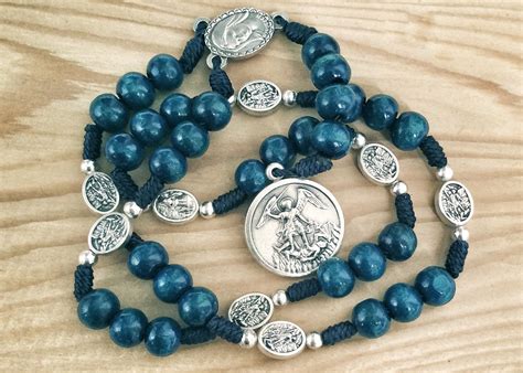 St Michael Chaplet Saint Michael Rosary Prayer Beads Wooden | Etsy