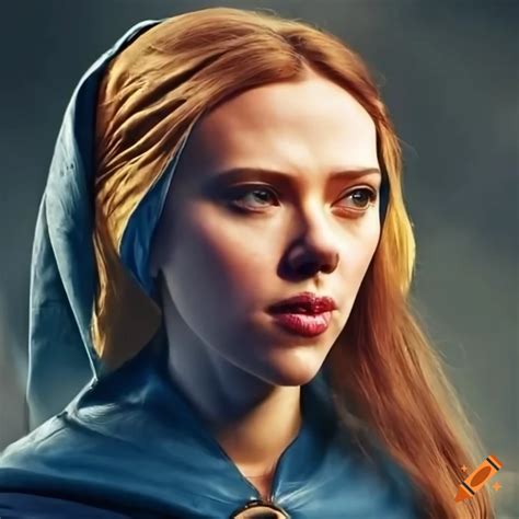 Scarlett johansson in a medieval-inspired outfit on Craiyon
