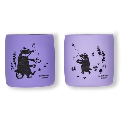 Modern-Twist 100% Silicone Badger Family Cups | Waterproof & Dishwasher ...