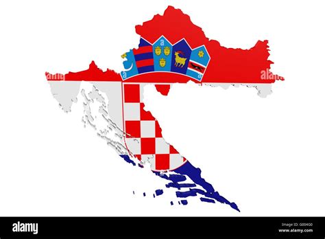 Croatian Flag Map Stock Photo - Alamy