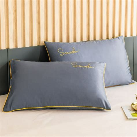 Cotton Queen Pillowcases Set of 2 Summer Soft Breathable Bed Pillow Cases Men Women Pillow ...