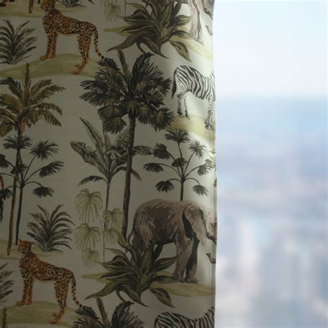 Curtains safari animal tropical animal curtain blackout | Etsy