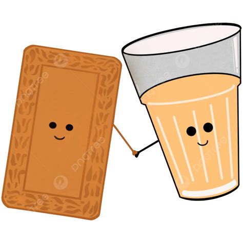 Fresh Milk Tea Or Indian Kadak Chai And Cookies Transparent Vector, Indian Kadak Chai, Fresh ...