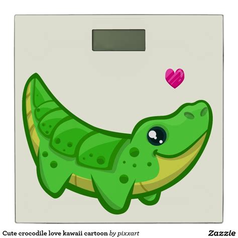 Cute crocodile love kawaii cartoon bathroom scale | Cute cartoon ...