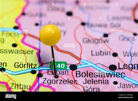 Luban pinned on a map of Poland Stock Photo - Alamy