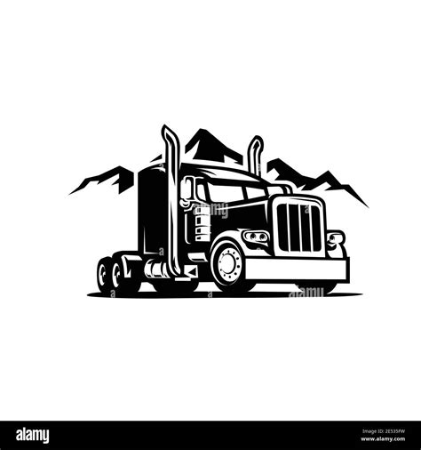 18 wheeler diesel semi truck vector isolated in mountain background Stock Vector Image & Art - Alamy